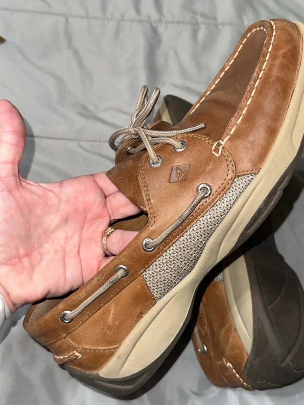 Sperry Top-Sider Surveyor Two Eyed Leather Boat Shoes Men's Sz 12 Classic Preppy